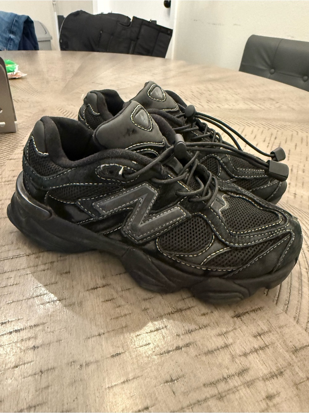 New Balance Black Kids' Sneakers with Reflective Stitching